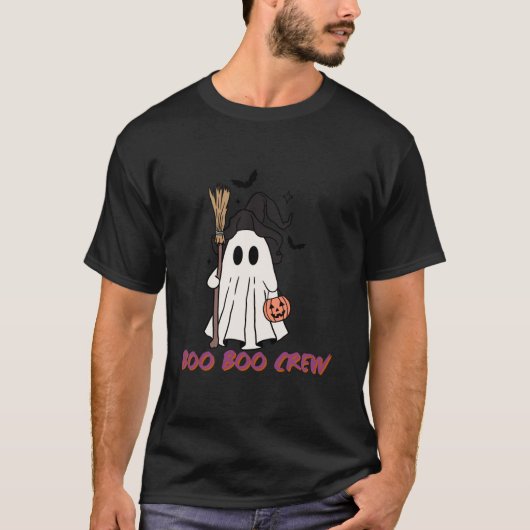 Boo Crew Halloween Ghost Hexendesign mit Pumpkin T-Shirt (Vorderseite)