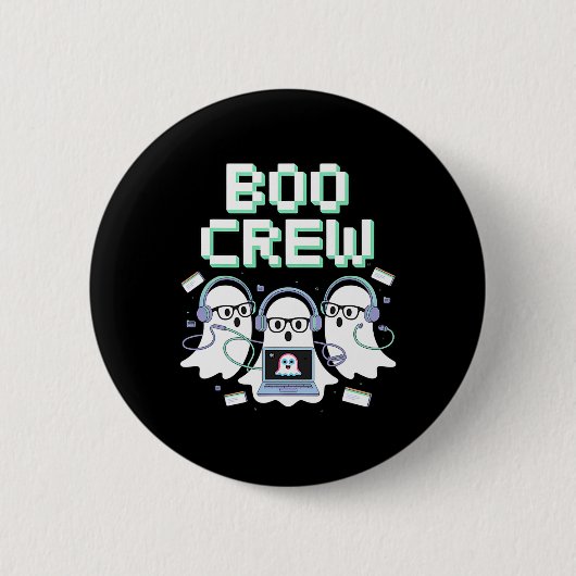 Boo-Crew Halloween IT-Help-Desk-Support-Steg Button (Vorderseite)