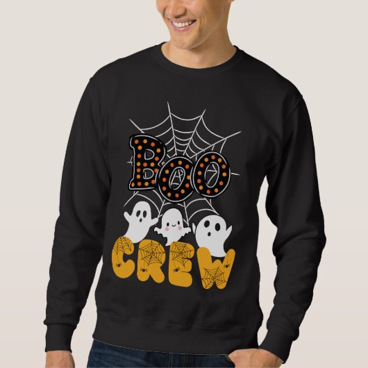 Boo Crew Halloween Sweatshirt mit Niedlichen Geist (Vorderseite)