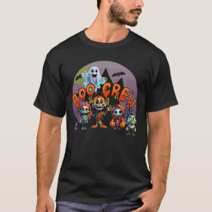 Boo Crew Halloween T - Shirt - Niedlich Spooky Squ