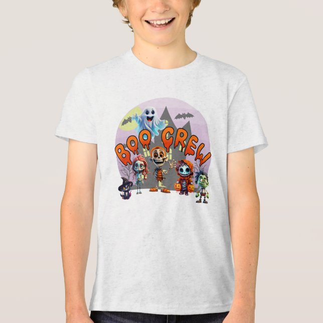Boo Crew Halloween T - Shirt - Niedlich Spooky Squ (Vorderseite)