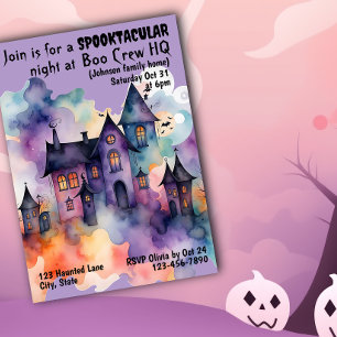 Boo Crew Hauptquartier Spuk House Halloween Einladung