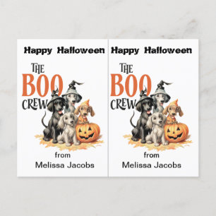 Boo Crew Hogs School Party Halloween Card Postkarte