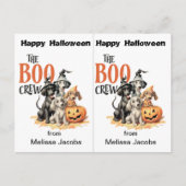 Boo Crew Hogs School Party Halloween Card Postkarte (Vorderseite)