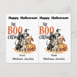 Boo Crew Hunde Schulparty Halloween-Karte Postkarte