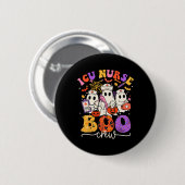Boo Crew Kostüm Funny Nurse Ghost Halloween Button (Vorne & Hinten)