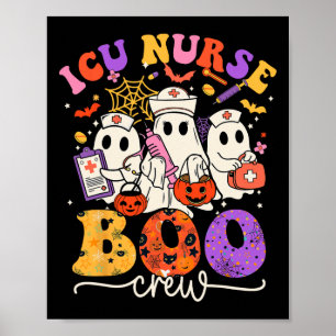 Boo Crew Kostüm Funny Nurse Ghost Halloween Poster