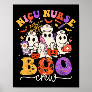 Boo Crew Kostüm Funny Nurse Ghost Halloween Poster