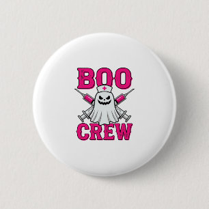 Boo Crew Krankenschwester Geist Halloween Button