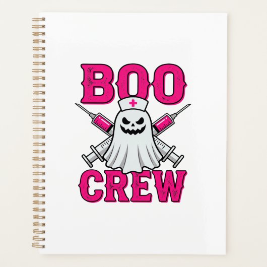 Boo Crew Krankenschwester Geist Halloween Planer (Vorderseite)