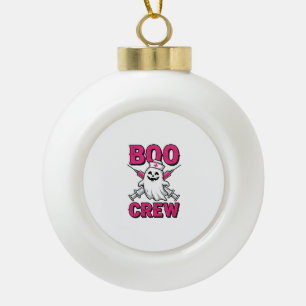 Boo Crew Krankenschwester Geist Halloween Vektor D Keramik Kugel-Ornament