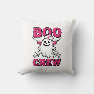 Boo Crew Krankenschwester Geist Halloween Vektor D Kissen