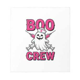 Boo Crew Krankenschwester Geist Halloween Vektor D Notizblock