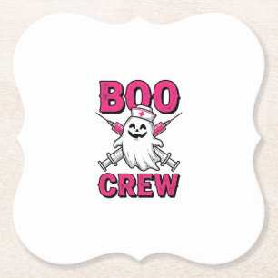 Boo Crew Krankenschwester Geist Halloween Vektor D Untersetzer