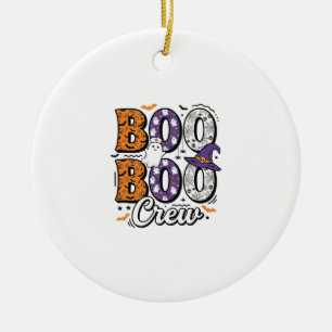 Boo Crew Krankenschwester Halloween Vintage Shirt Keramik Ornament
