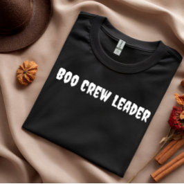 Boo Crew Leader weiße Typografie halloween T-Shirt