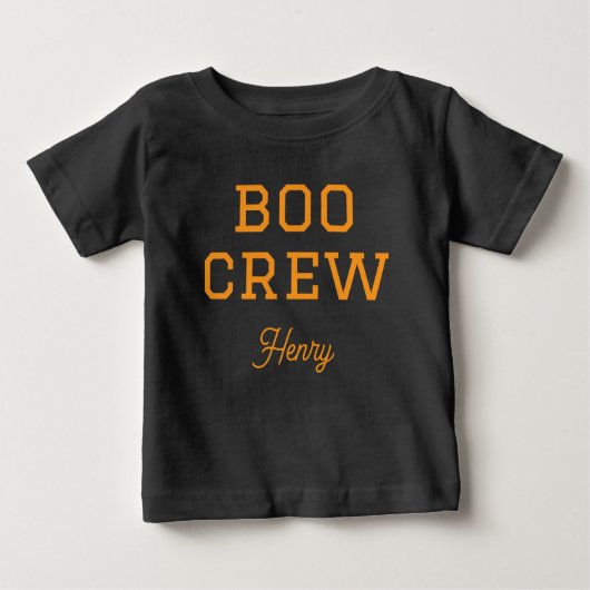 Boo Crew Mit Monogramm Halloween Baby T-shirt (Vorderseite)