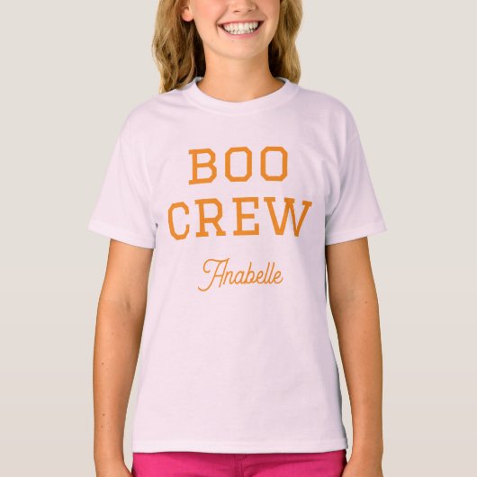 Boo Crew Mit Monogramm Halloween T-Shirt (Vorderseite)
