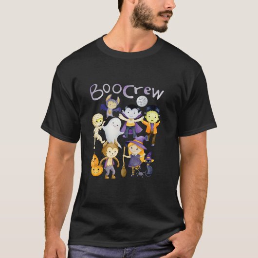 Boo Crew Monsters Vampire Bat Witch Ghost Werewolf T-Shirt (Vorderseite)