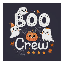 Boo Crew Niedlich Halloween Geister und Pumpkin Poster