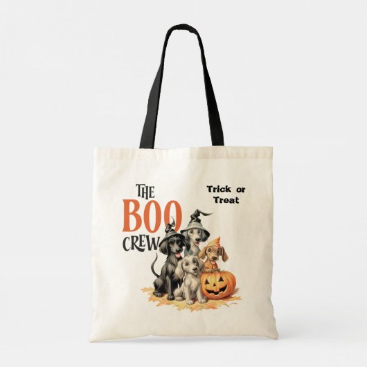 Boo Crew Niedlich Hunde Kinder Halloween Tragetasche (Rückseite)