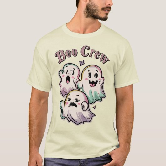 Boo Crew - Niedliches Trio Ghost Halloween T-Shirt (Vorderseite)
