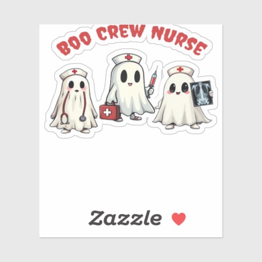 BOO CREW NURSE Essenzieller T - Shirt Aufkleber (Blatt)