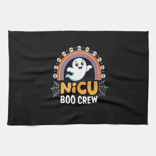 Boo Crew Nurse Halloween for Nurses Ghost Essentia Geschirrtuch (Horizontal)