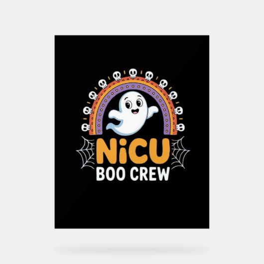 Boo Crew Nurse Halloween für Krankenschwestern Gho Acrylschild (Vorderseite)