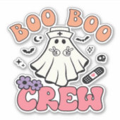 Boo Crew Nurse Halloween Ghost Funny Classic T Aufkleber (Vorderseite)