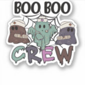 Boo Crew Nurse Halloween Ghost Funny Classic T Aufkleber (Vorderseite)