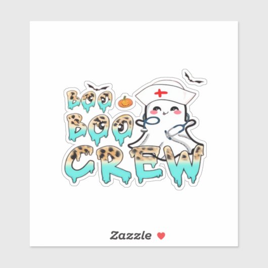 Boo Crew Nurse Halloween Ghost Funny Classic T Aufkleber (Blatt)