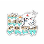 Boo Crew Nurse Halloween Ghost Funny Classic T Aufkleber (Vorderseite)