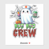 Boo Crew Nurse Halloween Ghost Funny Classic T Aufkleber (Blatt)