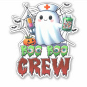 Boo Crew Nurse Halloween Ghost Funny Classic T Aufkleber (Vorderseite)