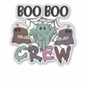 Boo Crew Nurse Halloween Ghost Funny Classic T Aufkleber (Vorderseite)