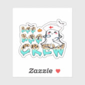 Boo Crew Nurse Halloween Ghost Funny Classic T Aufkleber (Blatt)