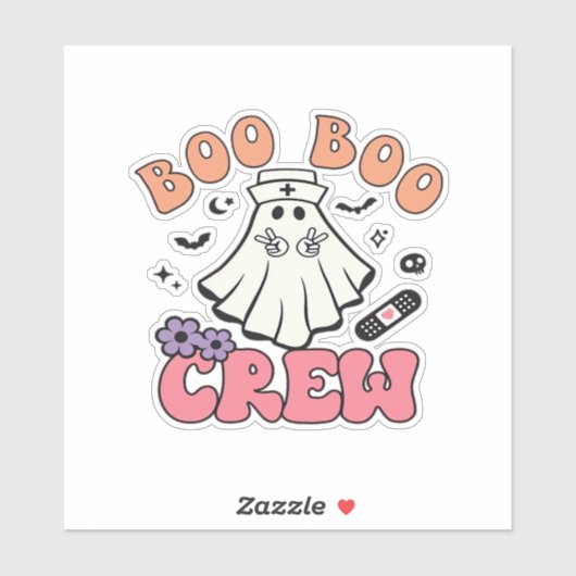 Boo Crew Nurse Halloween Ghost Funny Classic T Aufkleber (Blatt)