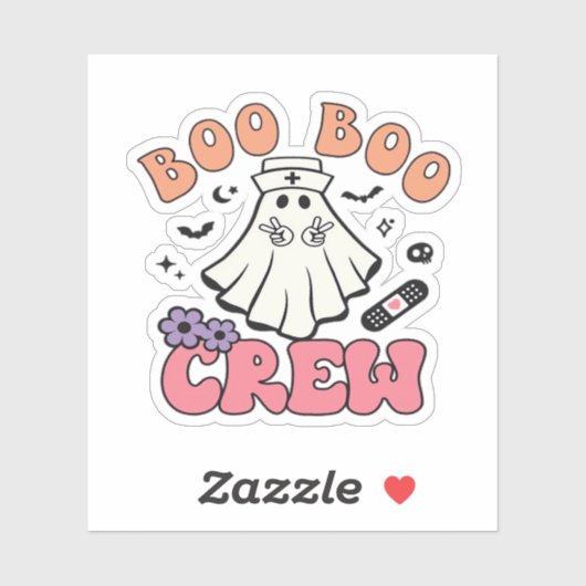 Boo Crew Nurse Halloween Ghost Funny Classic T Aufkleber (Blatt)