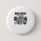 Boo Crew Nurse Halloween Ghost Funny Classic T Button (Vorderseite)