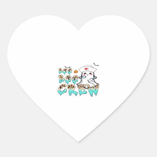 Boo Crew Nurse Halloween Ghost Funny Classic T Herz-Aufkleber (Vorderseite)