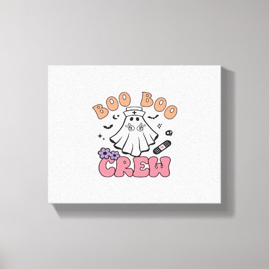 Boo Crew Nurse Halloween Ghost Funny Classic T Leinwanddruck (Vorderseite)