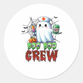 Boo Crew Nurse Halloween Ghost Funny Classic T Runder Aufkleber (Vorderseite)