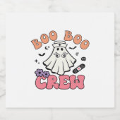 Boo Crew Nurse Halloween Ghost Funny Classic T Schaumweinetikett (Einzelnes Label)