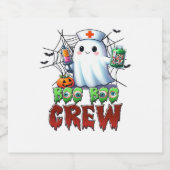 Boo Crew Nurse Halloween Ghost Funny Classic T Schaumweinetikett (Einzelnes Label)