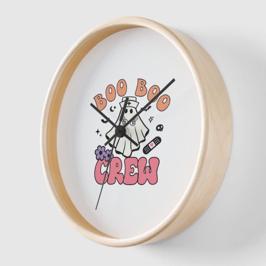 Boo Crew Nurse Halloween Ghost Funny Classic T Uhr (Winkel)