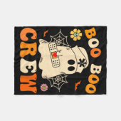Boo Crew Nurse Shirt Funny Ghost Retro Hallowe Fleecedecke (Vorderseite (Horizontal))