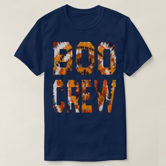 Boo Crew Orange Gefärbte Krawatte Matching Hallowe T-Shirt (Design vorne)