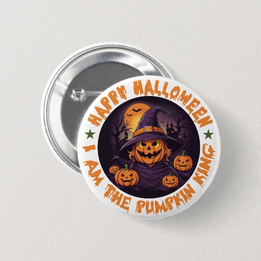 Boo Crew Orange Halloween Button (Vorne & Hinten)