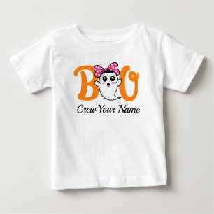 Boo Crew Orange Halloween Familie Personalisiert Baby T-shirt